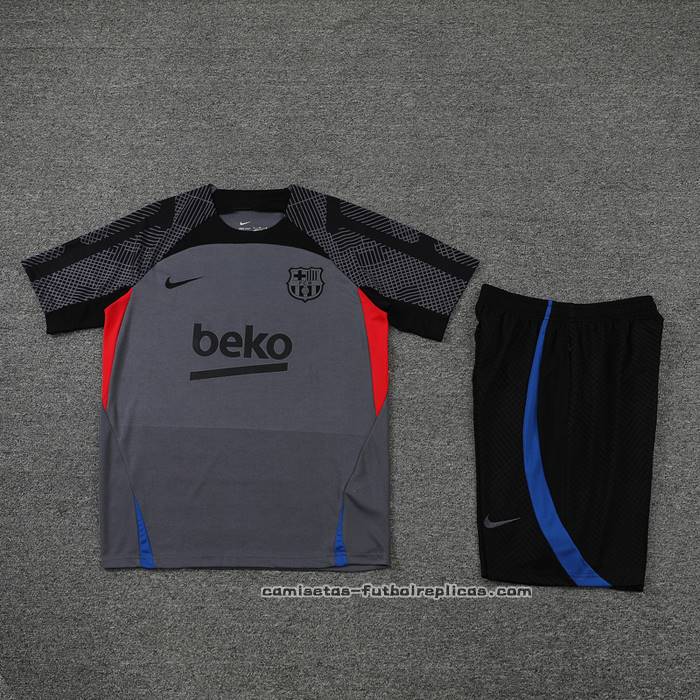 Chandal del Barcelona Manga Corta 2022-2023 Gris - Pantalon Corto